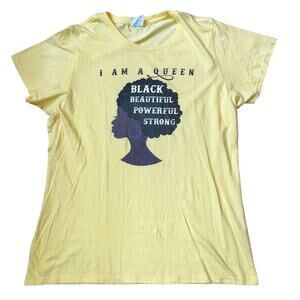 I Am Queen Women's LG Black Beautiful Powerful Strong Graphic T-shirt